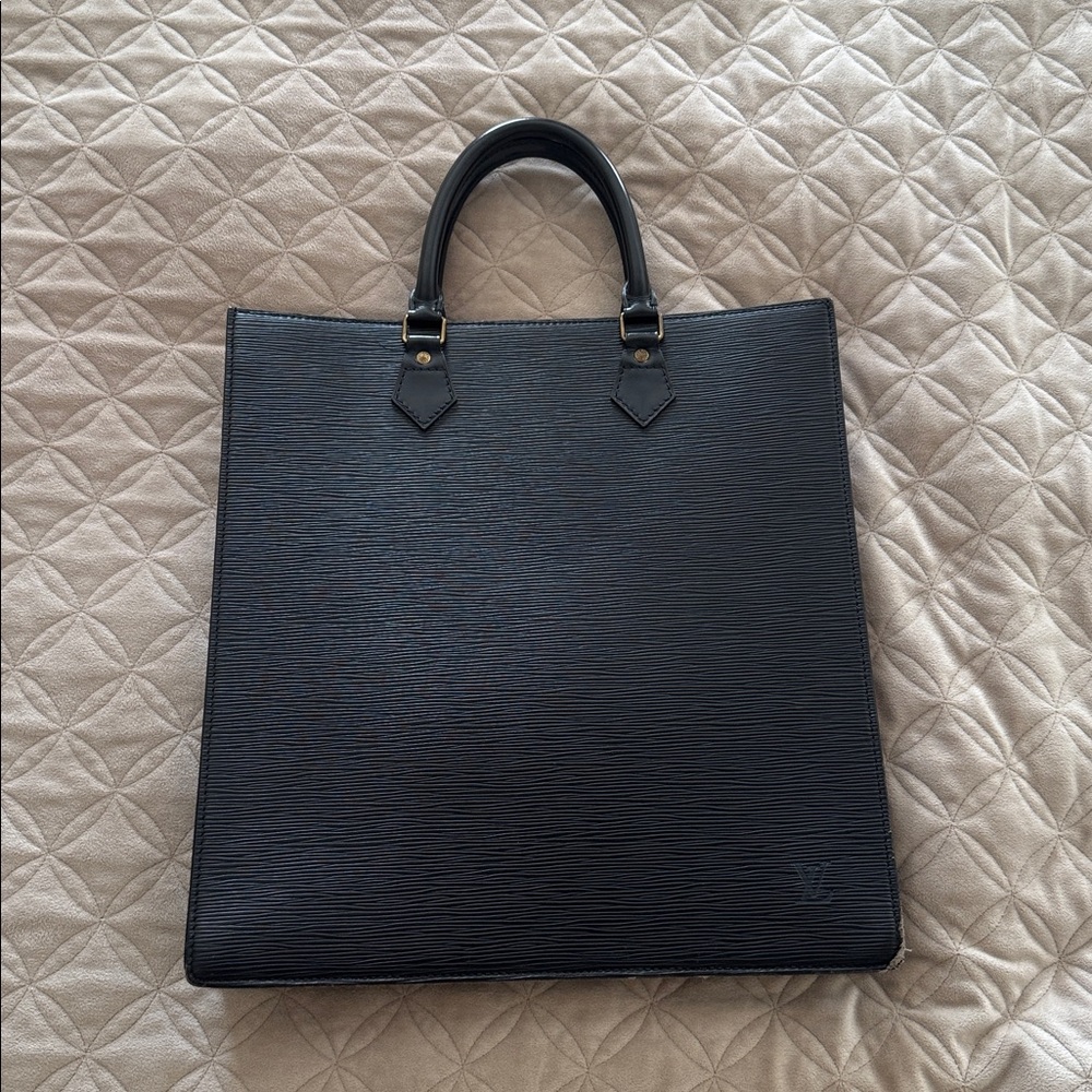 LOUIS VUITTON Epi Sac Plat Hand Bag Black M59082